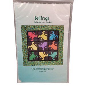 Bullfrogs Twin Quilt Pattern Multiple Sizes Wall Hanging Twin or Crib Quilt